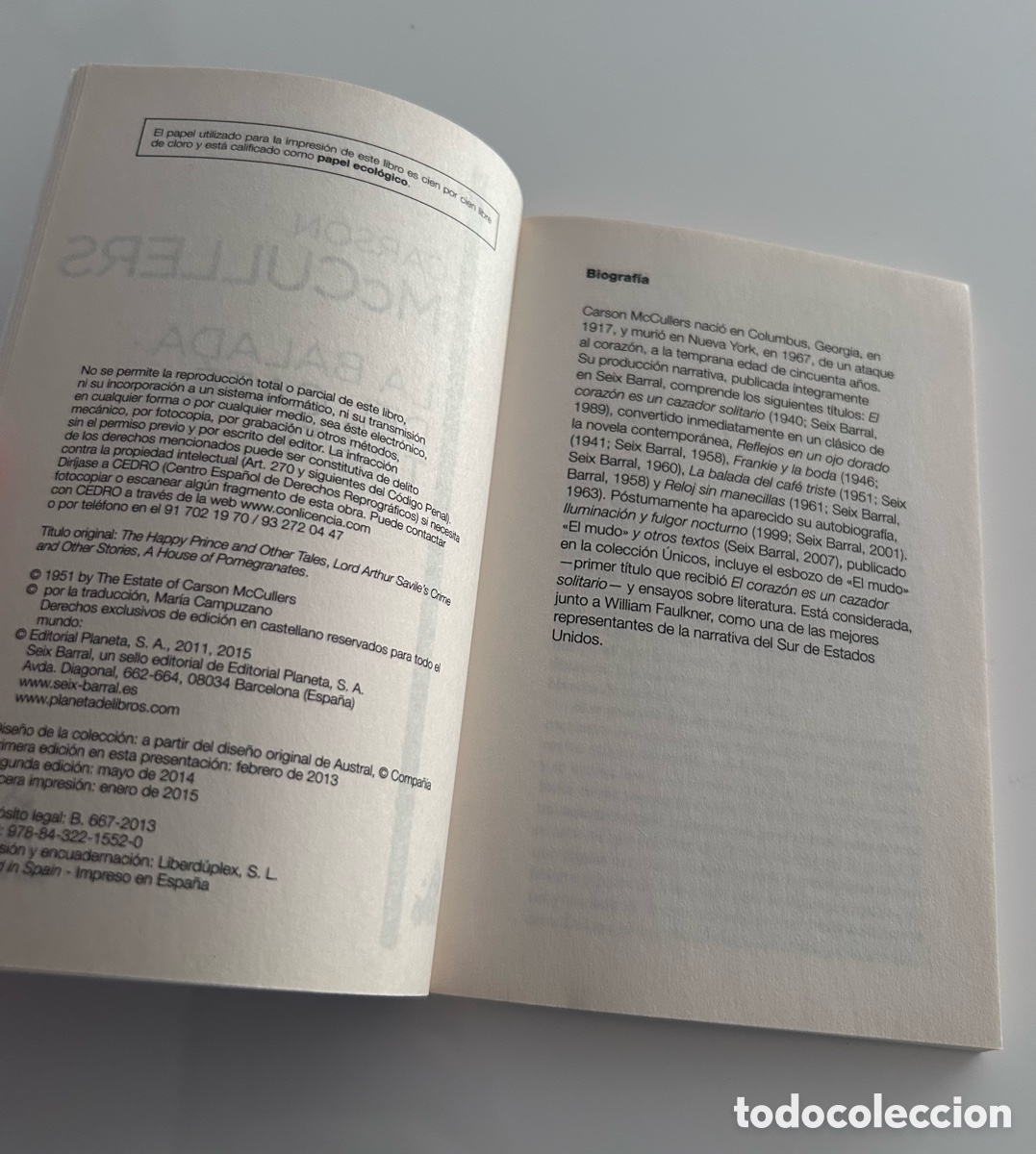 Libros de segunda mano: LA BALADA DEL CAF&Eacute; TRISTE. CARSON McCULLERS. AUSTRAL B&Aacute;SICOS - Foto 2