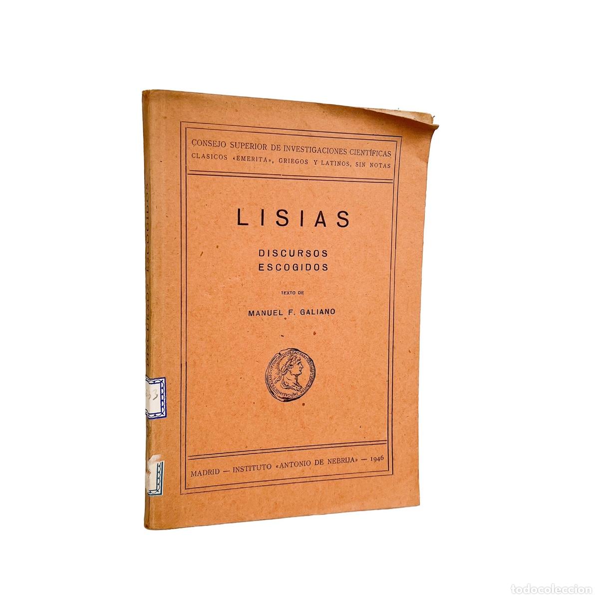 Libros de segunda mano: Lisiadas, Discursos Escogidos, Manuel F. Galiano