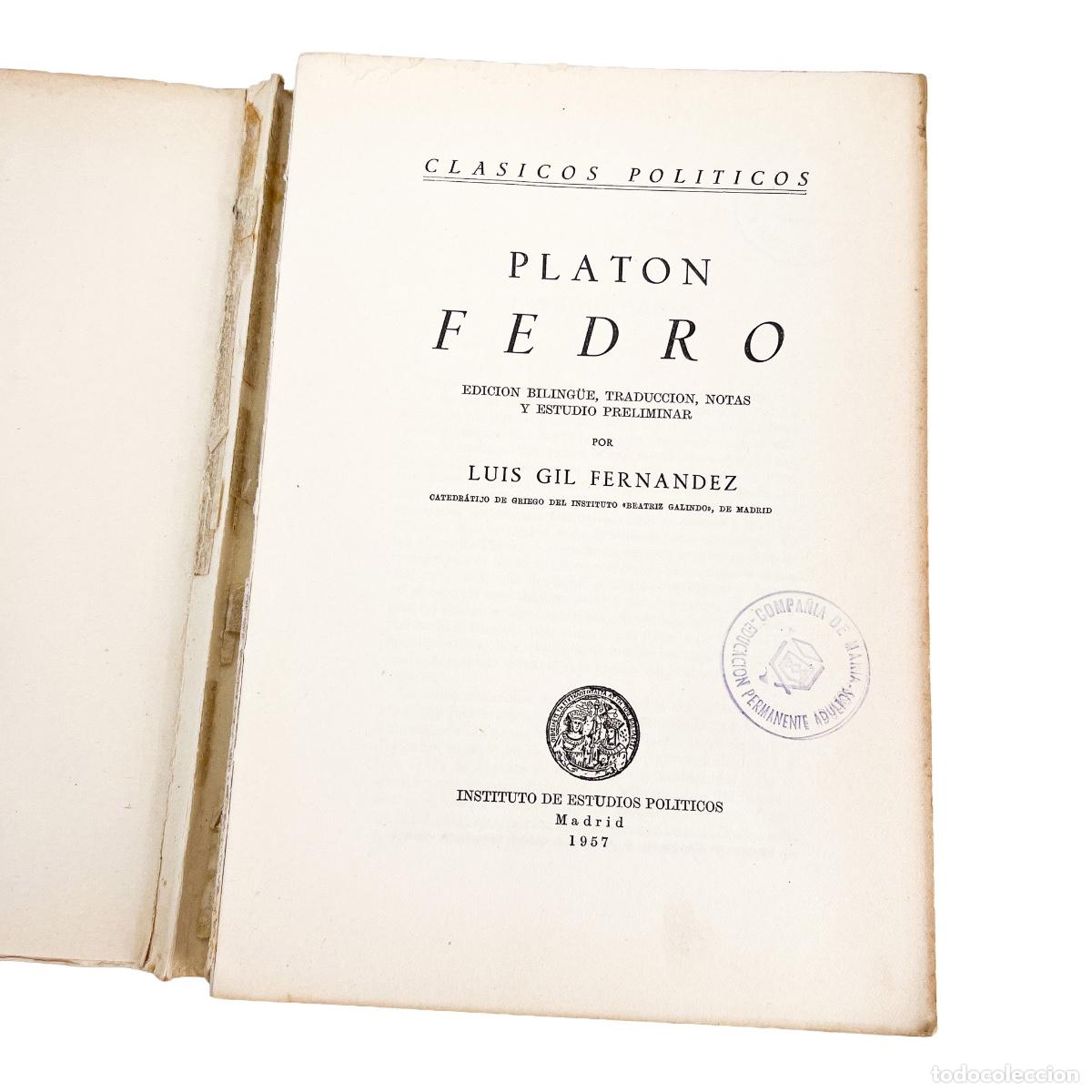 Libros de segunda mano: Fedro, Biling&uuml;e, Plat&oacute;n - Foto 3
