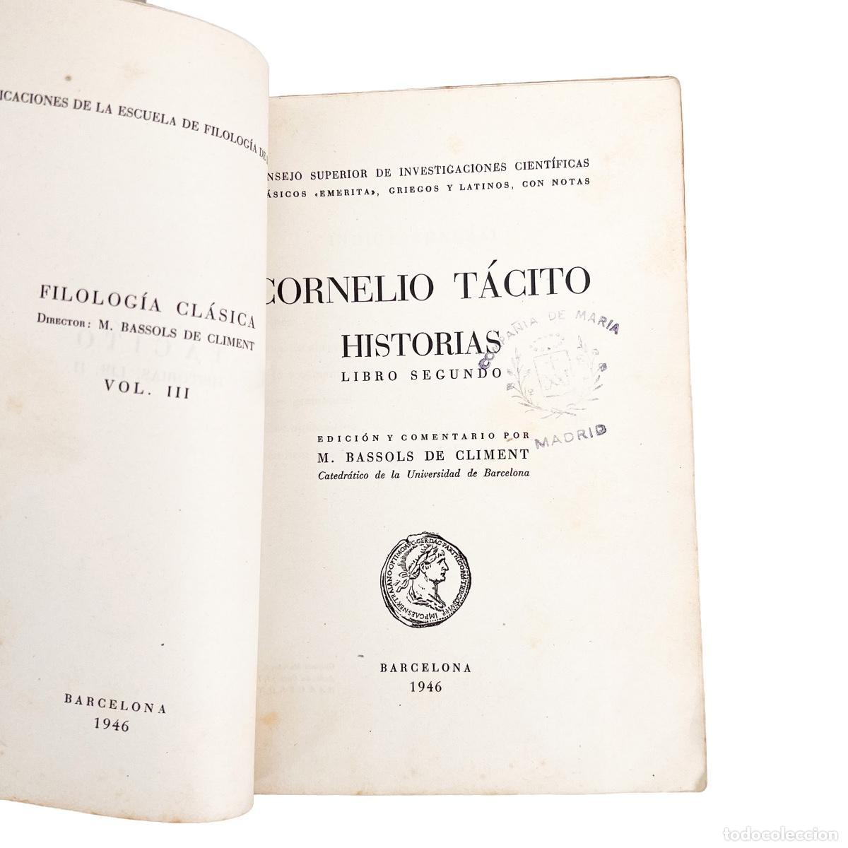 Libros de segunda mano: Historias, Libro Segundo, Cornelio T&aacute;cito - Foto 3