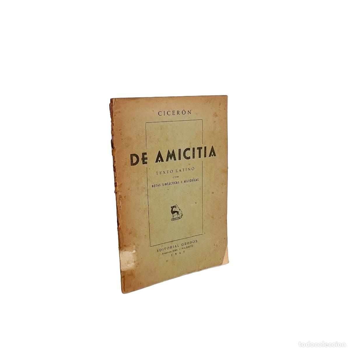 Libros de segunda mano: De Amicitia, Cicer&oacute;n - Foto 1