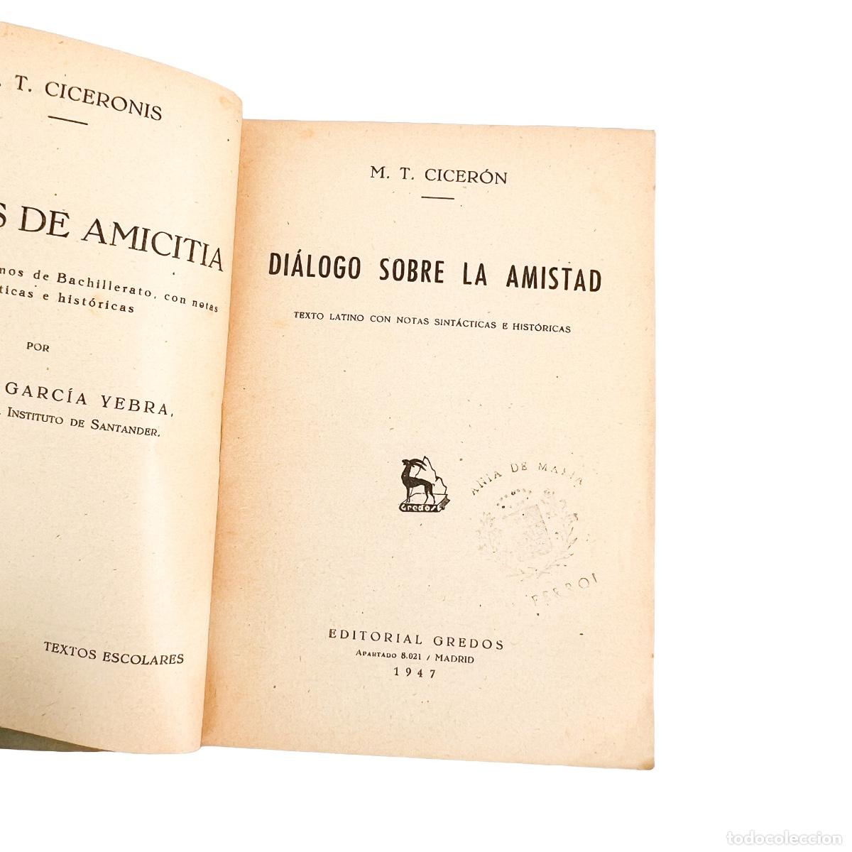Libros de segunda mano: De Amicitia, Cicer&oacute;n - Foto 3