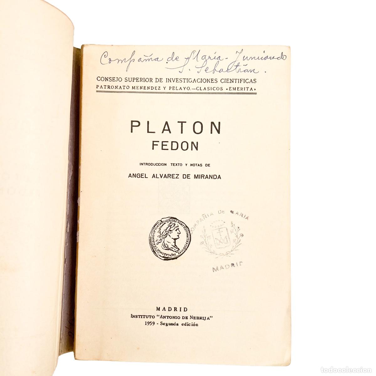 Libros de segunda mano: Fedon, Edici&oacute;n Biling&uuml;e, Platon - Foto 3