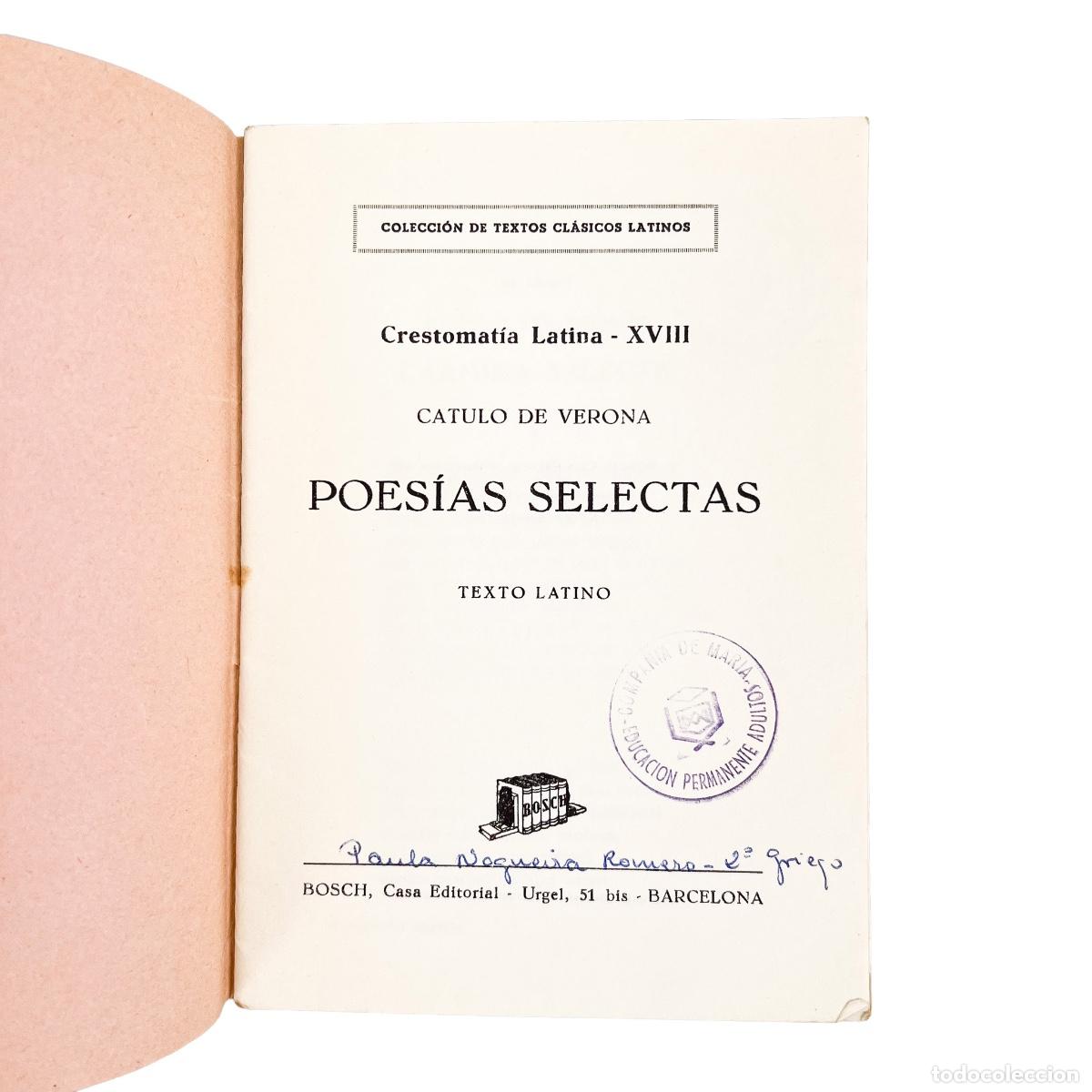 Libros de segunda mano: Poes&iacute;as Selectas, Latin, Catulo de Verona - Foto 3