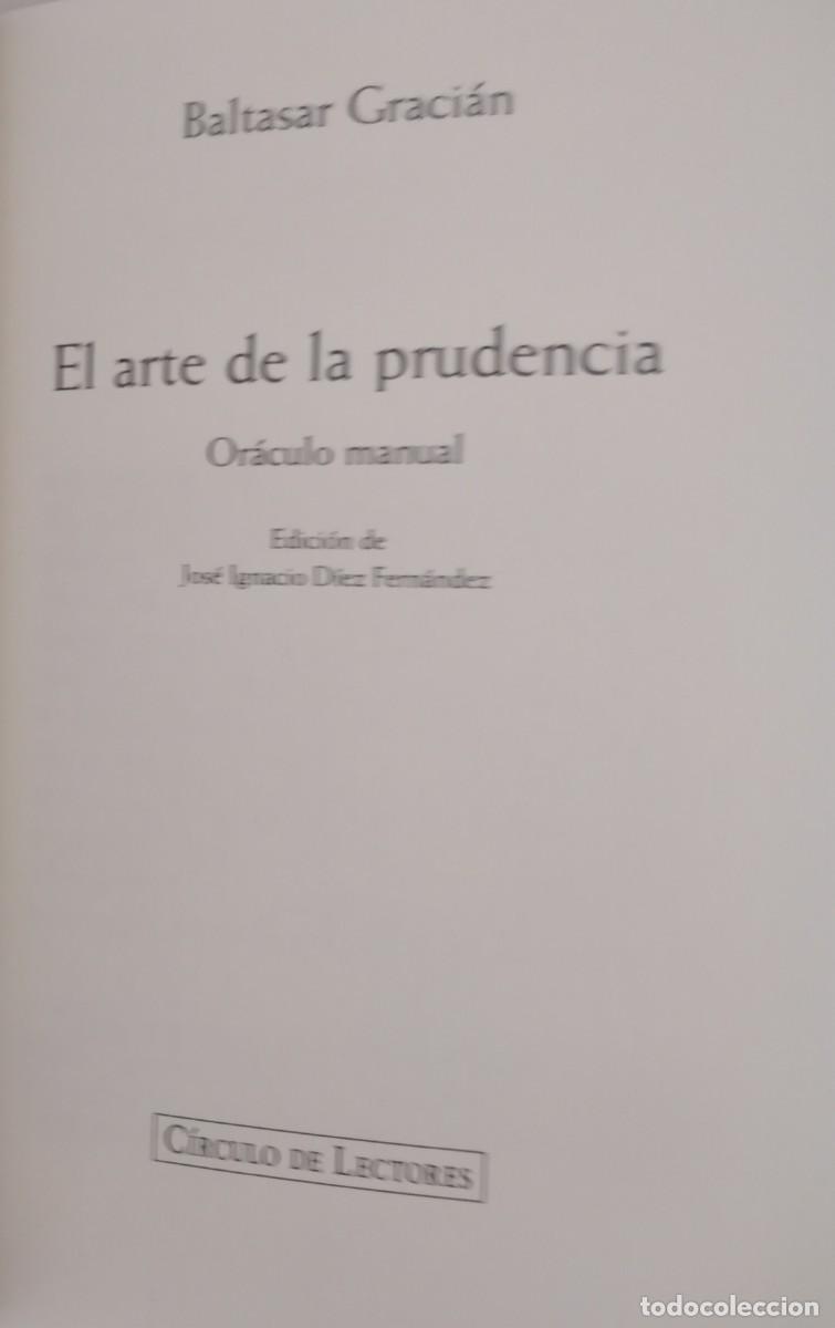 Libros de segunda mano: El arte de la prudencia. Or&aacute;culo manual -Graci&aacute;n, Baltasar - Foto 2