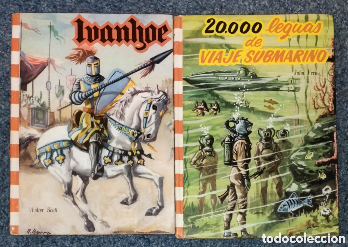 Livres d'occasion: COLECCI&Oacute;N FELICIDAD a&ntilde;o 1959: IVANHOE+ 20.000 LEGUAS DE VIAJE SUBMARINO ambos EN NORMAL ESTADO