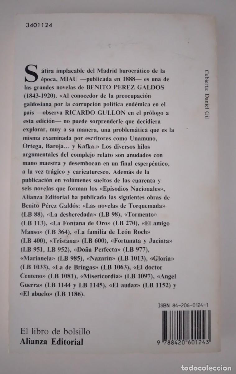 Libros de segunda mano: Miau -P&eacute;rez Gald&oacute;s, Benito - Foto 2