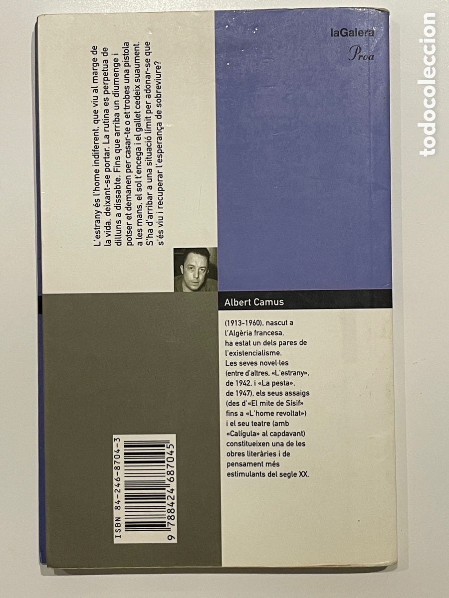 Libros de segunda mano: L&rsquo;estrany. Albert Camus. La Galera. Proa. A&ntilde;o 1997. - Foto 7
