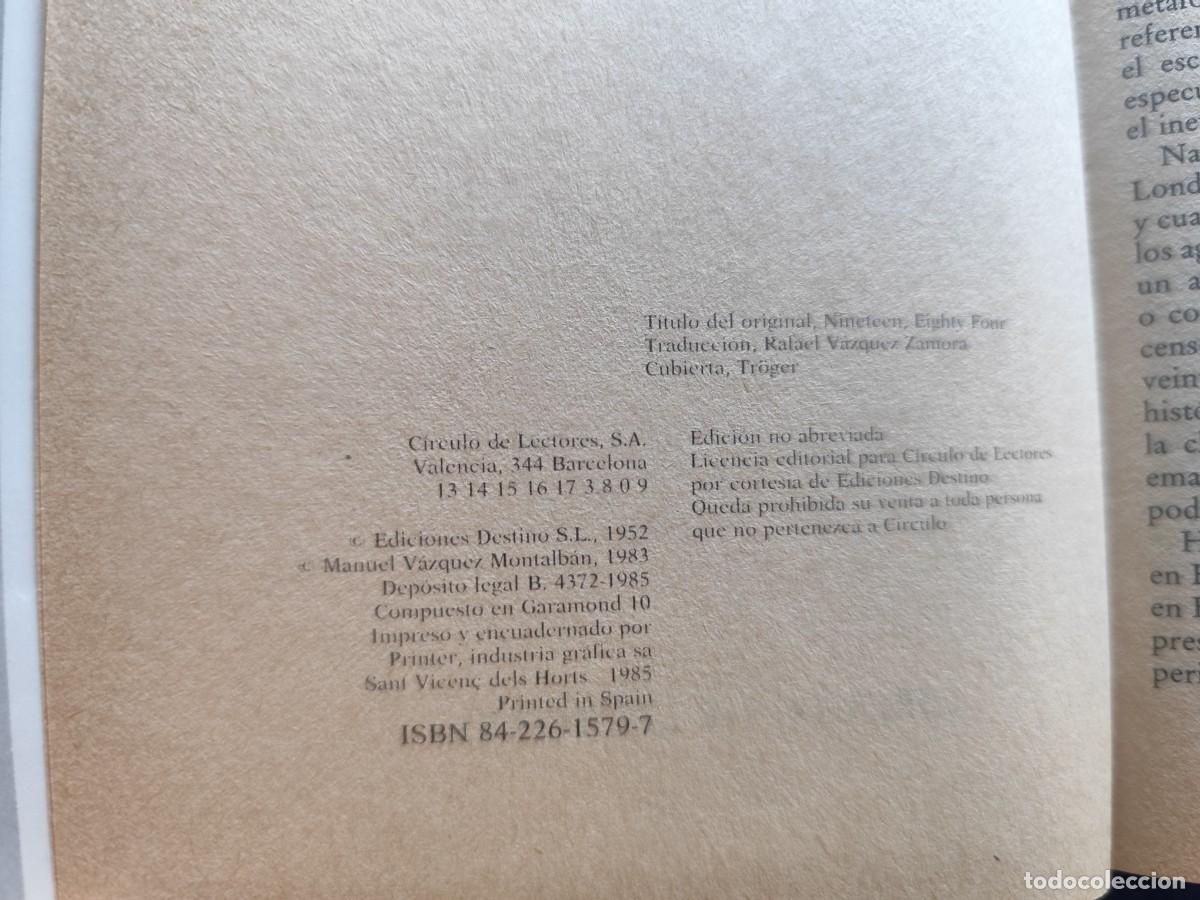 Libros de segunda mano: 1984 George Orwell C&iacute;rculo de Lectores 1984 - Foto 8