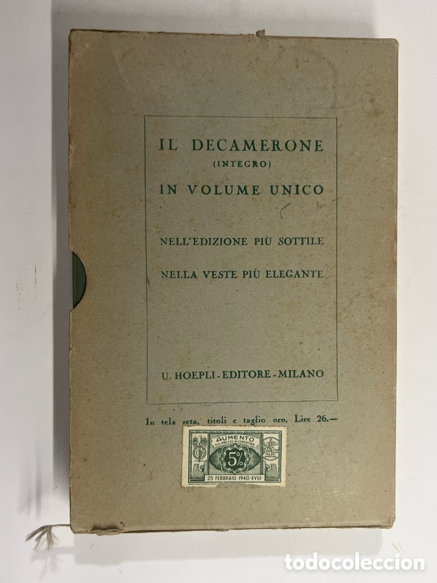 Libros de segunda mano: IL DECAMERONE (INTEGRO) IN VOLUME UNICO NELL'EDIZIONE PI&Ugrave; SOTTILE NELLA VESTE PI&Ugrave; ELEGANTE
