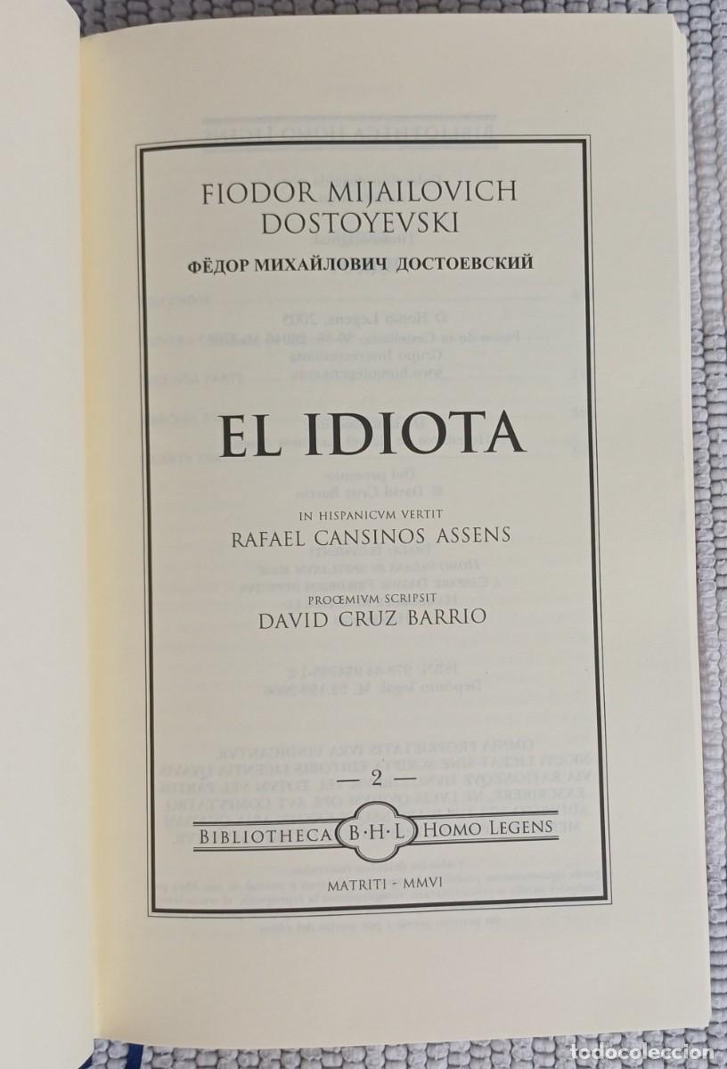 Libros de segunda mano: EL IDIOTA -- F.M. DOSTOYEVSKI - Foto 5