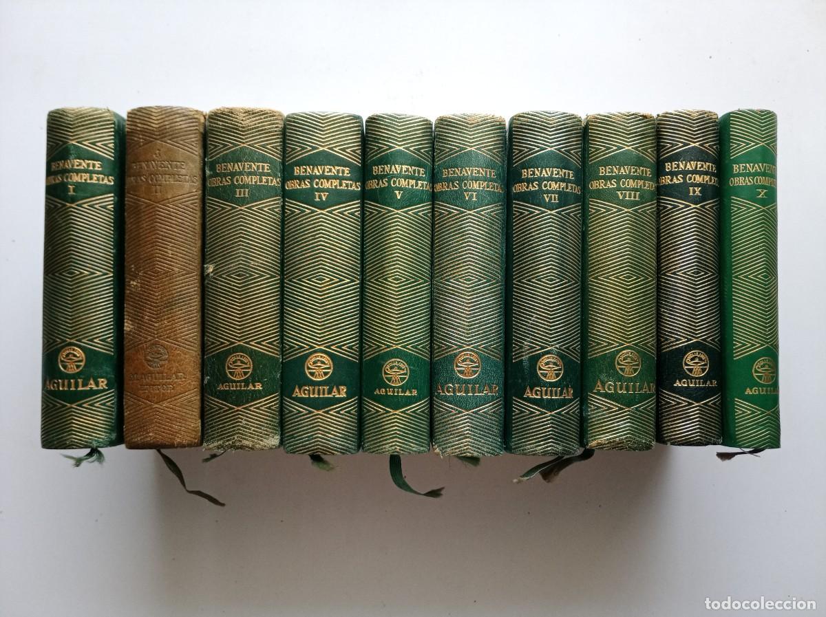 Libros de segunda mano: LUJOSA EDICI&Oacute;N DE LAS OBRAS COMPLETAS DE JACINTO BENAVENTE. 10 TOMOS. AGUILAR 1950. PAPEL BIBLIA