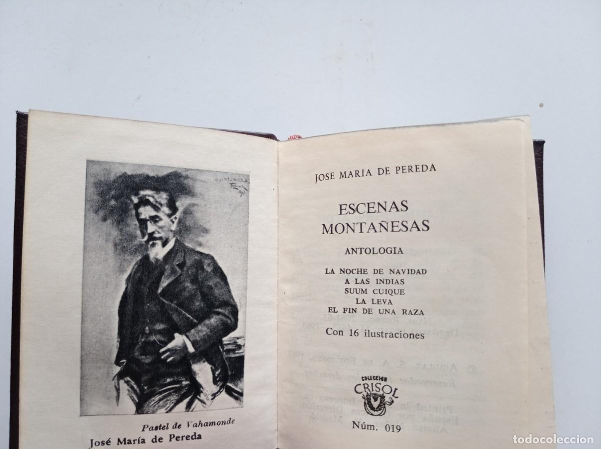 Libros de segunda mano: LIBRO MINIATURA CRISOLIN JOSE MARIA DE PEREDA. ESCENAS MONTA&Ntilde;ESAS. 1963. N&Uacute;M. 019. PAPEL BIBLIA.