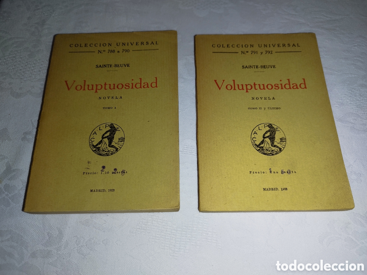 Libros de segunda mano: SAINTE-BEUVE: VOLUPTUOSIDAD (2 TOMOS COMPLETA INTONSOS). ED. CALPE, 1923 PRIMERA EDICION.