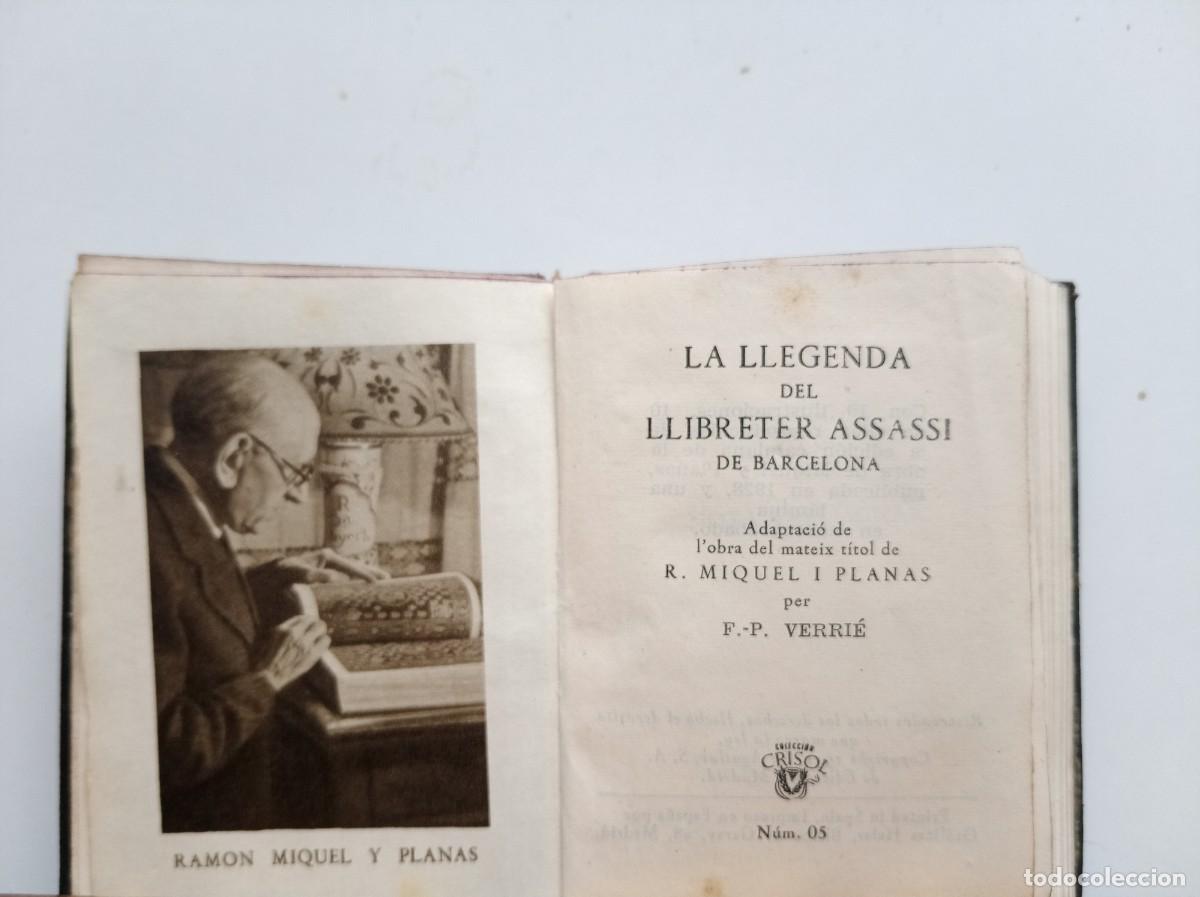 Libros de segunda mano: LIBRO MINIATURA:CRISOLIN 05. LA LLEGENDA DEL LLIBRETER ASSASS&Iacute; DE BARCELONA. 1951.PAPEL BIBLIA. RARO
