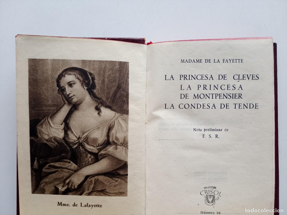 Libros de segunda mano: MADAME DE LA FAYETTE. LA PRINCESA DE CLEVES. AGUILAR CRISOL 64. 1944. PAPEL BIBLIA.