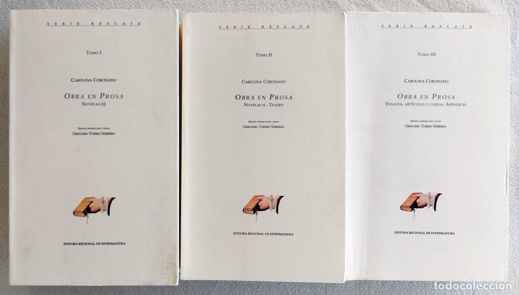Libros de segunda mano: Obra en prosa (3 vols.). - CORONADO, Carolina.-