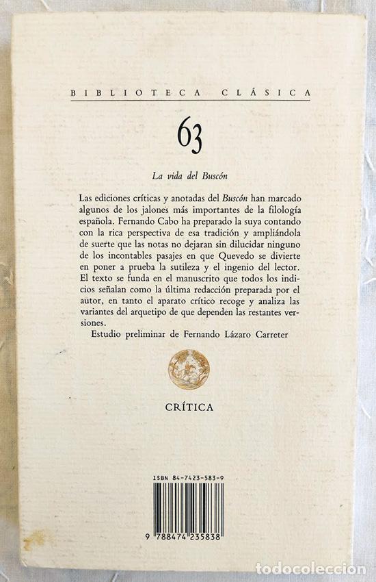 Libros de segunda mano: La vida del busc&oacute;n. - QUEVEDO, Francisco de.- - Foto 2