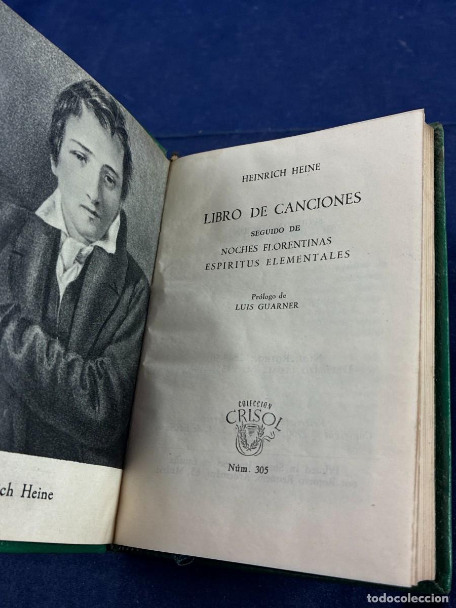 Libros de segunda mano: Libro de Canciones Heinrich Heine 1960 Aguilar Crisol 305 Piel Editorial Segunda Edici&oacute;n