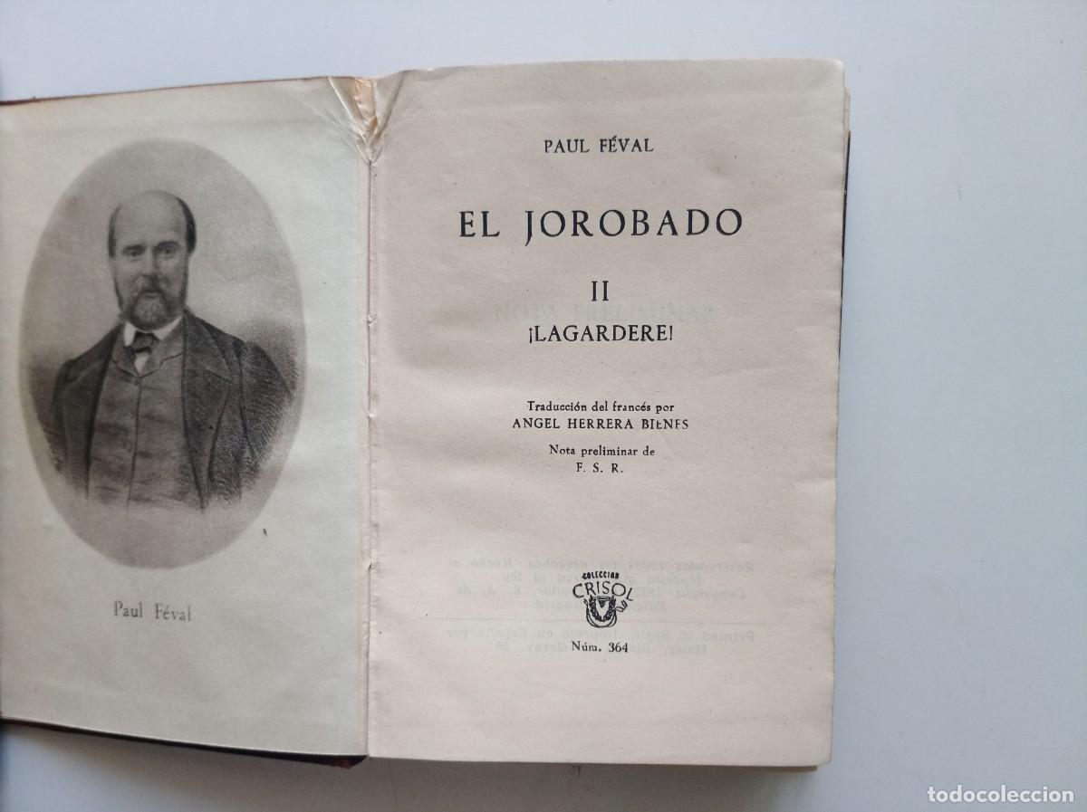 Libros de segunda mano: PAUL FEVAL. EL JOROBADO. AGUILAR 1952. CRISOL 364. PAPEL BIBLIA.