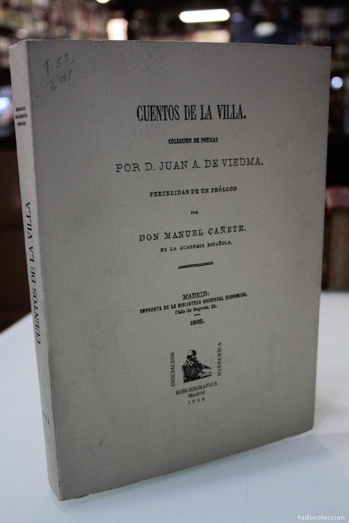 Libros de segunda mano: Cuentos de la Villa. Colecci&oacute;n de poes&iacute;as. - Viedma, Juan A. de.