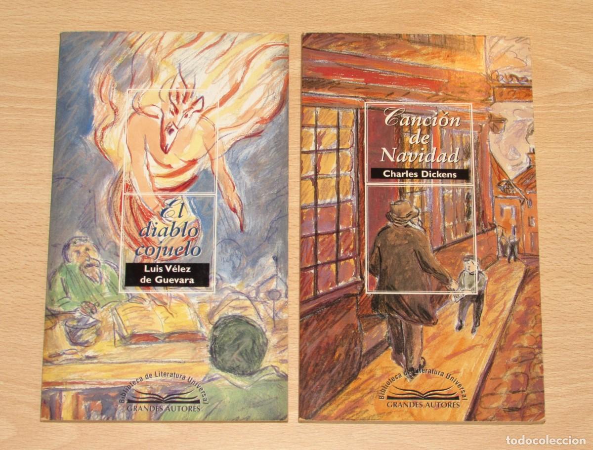 Libros de segunda mano: Lote Canci&oacute;n Navidad Dickens y Diablo cojuelo Guevara num. 13-28 Grandes autores Bibliotex 1998-99