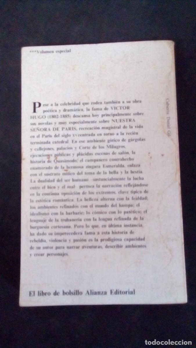 Libros de segunda mano: NUESTRA SE&Ntilde;ORA DE PARIS. VICTOR HUGO. ALIANZA EDITORIAL. - Foto 2