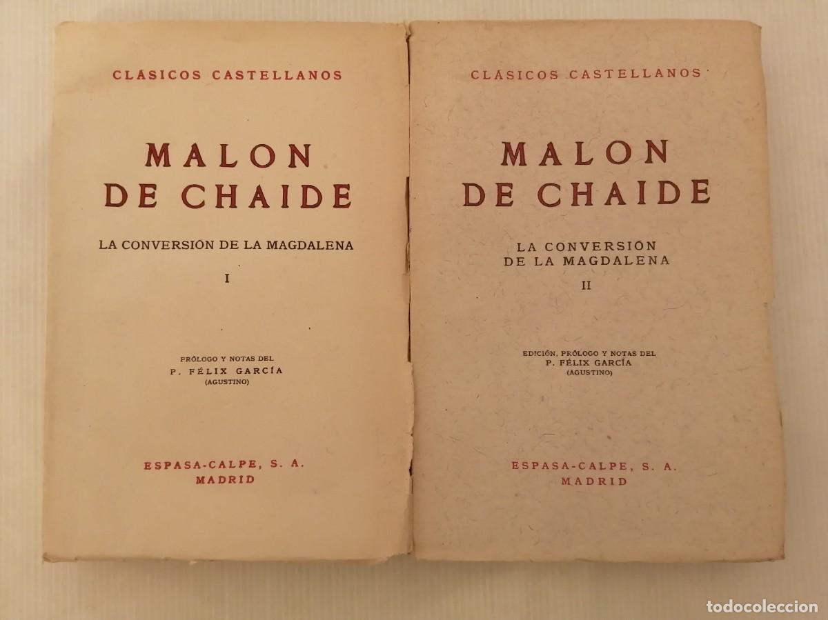 Libros de segunda mano: Malon de Chaide La conversi&oacute;n de la Magdalena 2 tomos