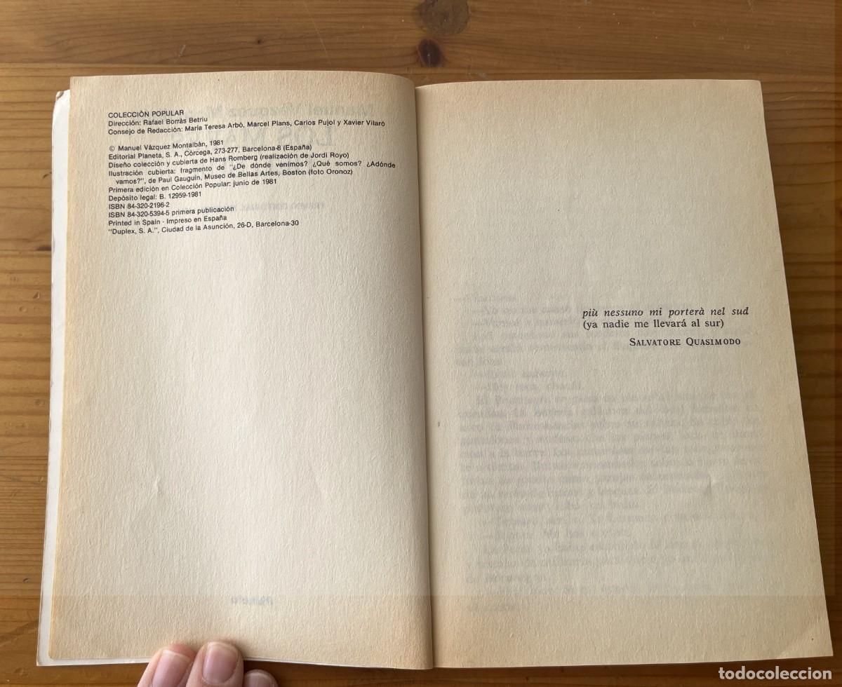 Libros de segunda mano: Los mares del sur, de Manuel V&aacute;zquez Montalb&aacute;n - Foto 3