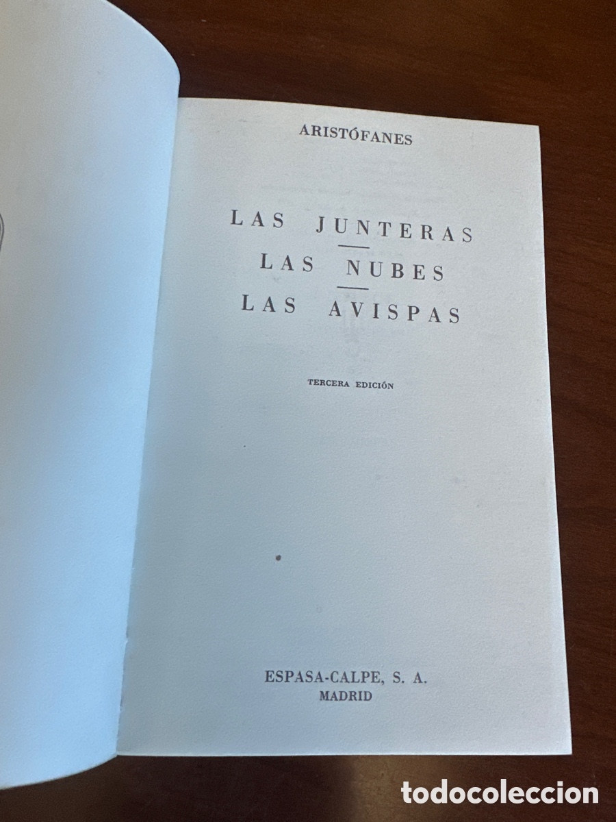 Libros de segunda mano: ARISTOFANES - LAS JUNTERAS. LAS NUBES. LAS AVISPAS - AUSTRAL - Foto 2