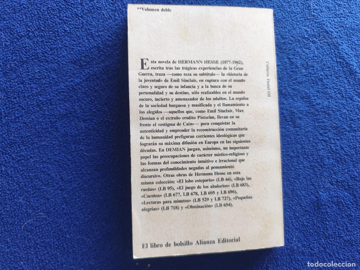 Libros de segunda mano: Demian Hermann Hesse Ed. Alianza Editorial 1982 - Foto 3
