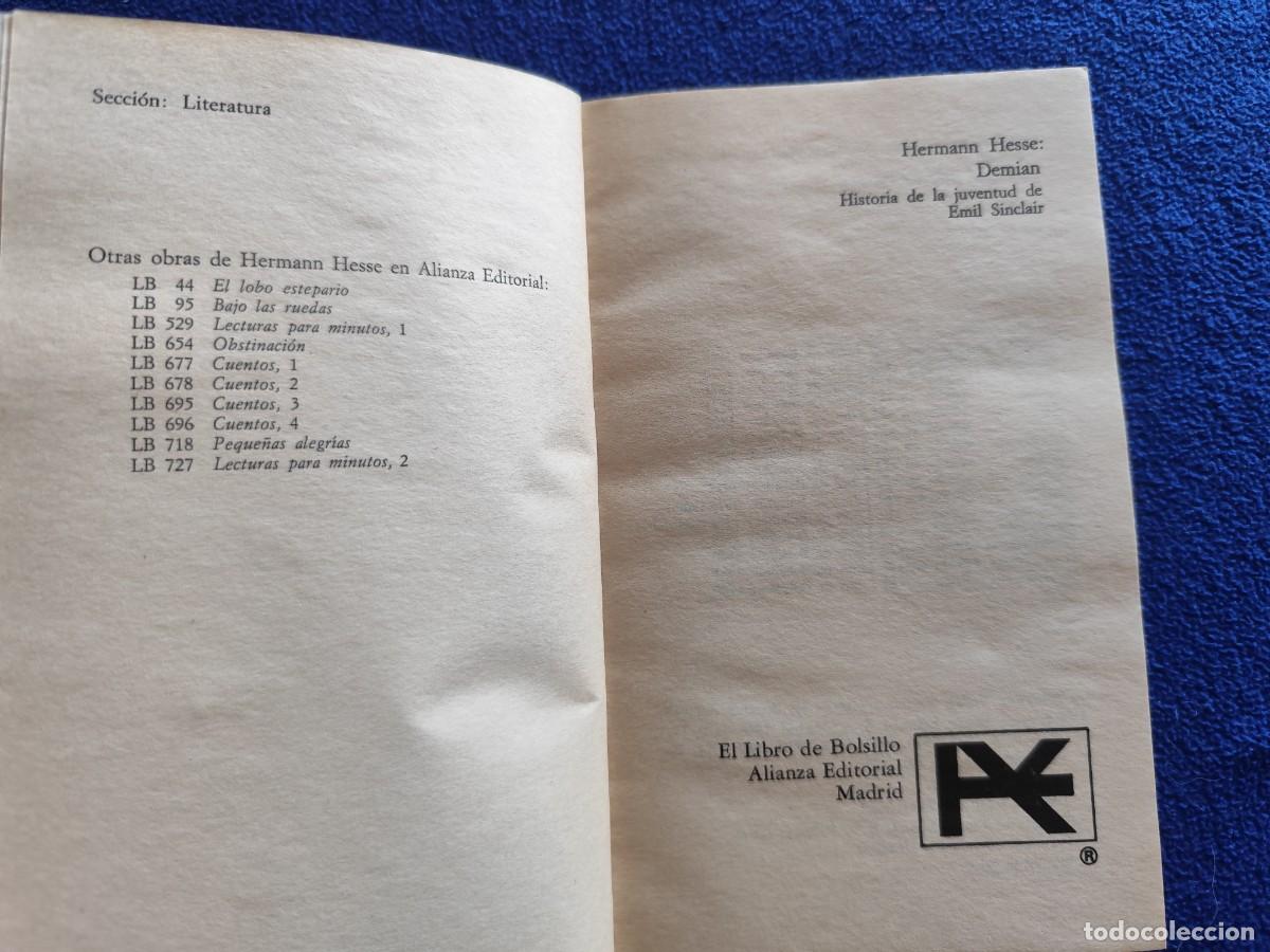 Libros de segunda mano: Demian Hermann Hesse Ed. Alianza Editorial 1982 - Foto 5