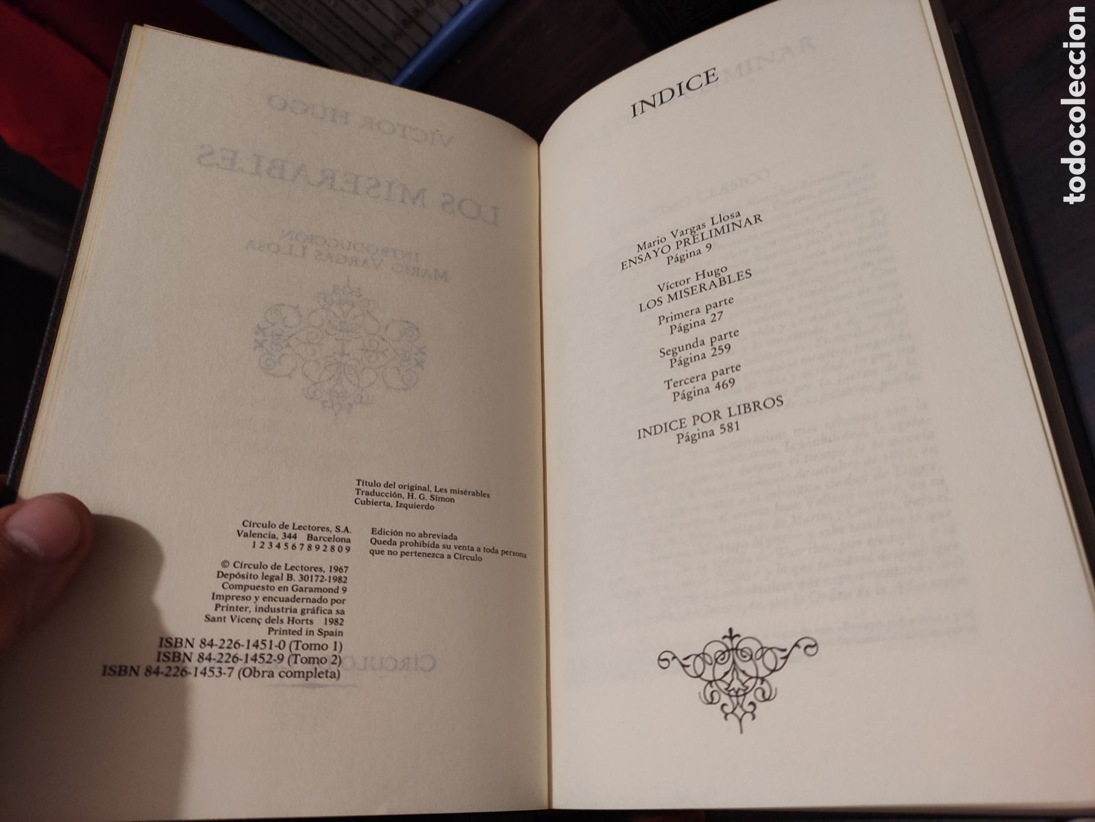Libros de segunda mano: VICTOR HUGO - LOS MISERABLES - CIRCULO DE LECTORES - Obra Completa I y II - Foto 7