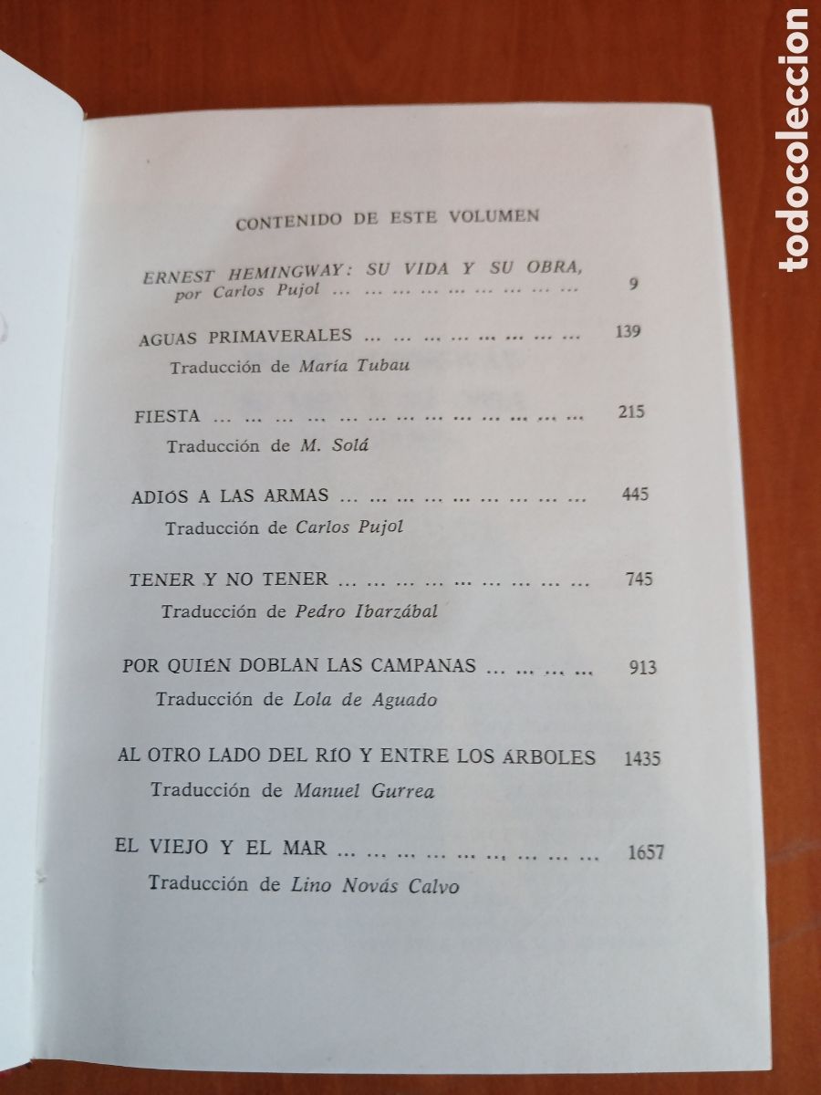 Libros de segunda mano: Obras Selectas. Ernst Hemingway. 2 vol&uacute;menes - Completa. - Foto 5