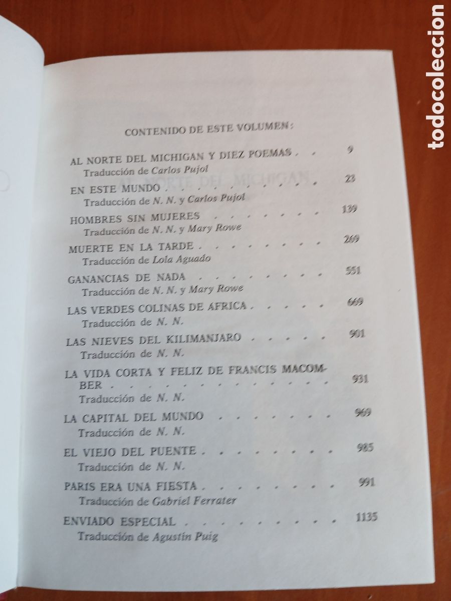 Libros de segunda mano: Obras Selectas. Ernst Hemingway. 2 vol&uacute;menes - Completa. - Foto 7