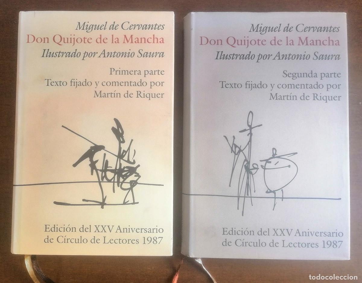 Libros de segunda mano: Cervantes - Don Quijote de la Mancha - Ilustrado por Antonio Saura - C&iacute;rculo de Lectores 2 Tomos