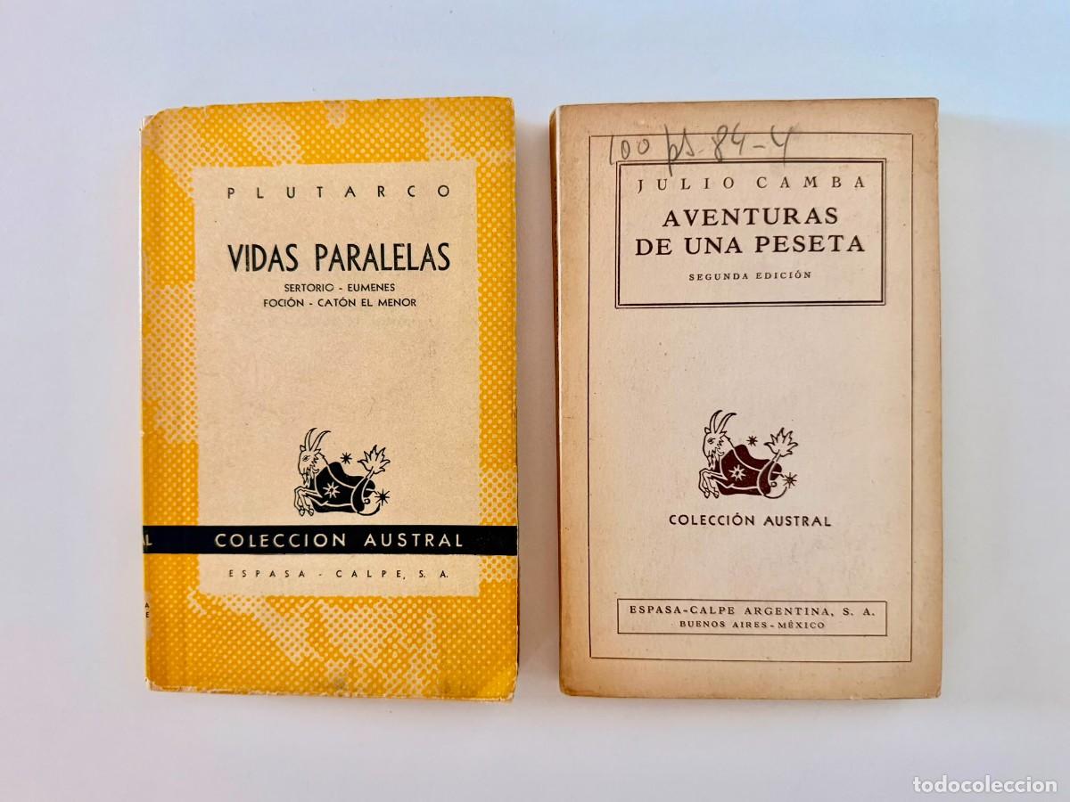 Libros de segunda mano: LOTE X2 VIDAS PARALELAS - PLUTARCO / AVENTURAS DE UNA PESETA - JULIO CAMBA