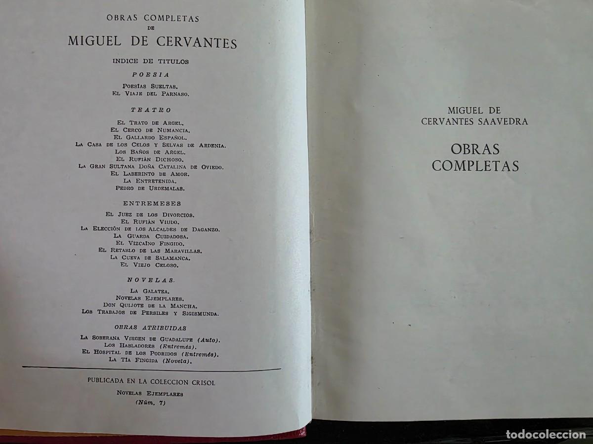 Libros de segunda mano: Obras Completas de Miguel de Cervantes Saavedra, Editorial Aguilar, 1967