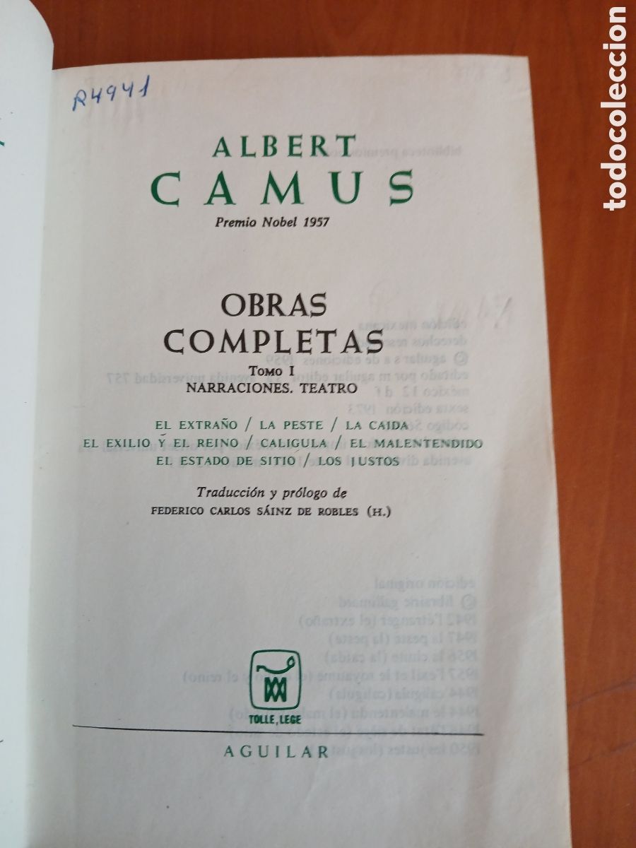 Libros de segunda mano: Obras Completas tomo l. A. Camus. - Foto 4
