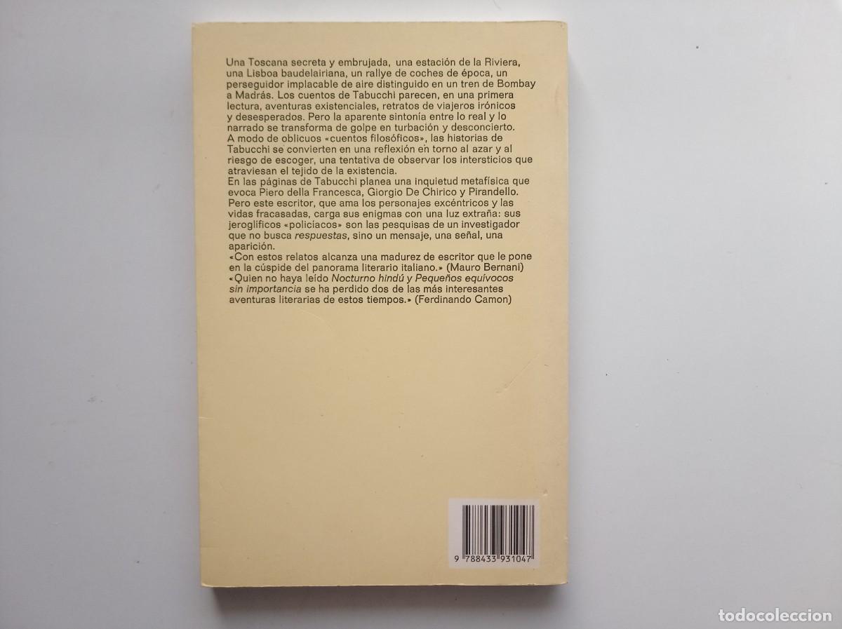 Libros de segunda mano: ANTONIO TABUCCHI. PEQUE&Ntilde;OS EQU&Iacute;VOCOS SIN IMPORTANCIA. ANAGRAMA 1997. - Foto 2