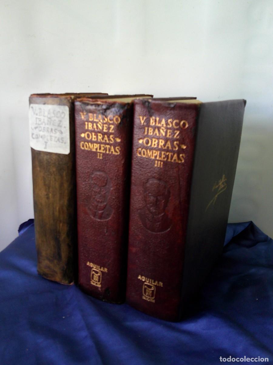 Libros de segunda mano: &iexcl;&iexcl; V. BLASCO IBA&Ntilde;EZ. (OBRAS COMPLETAS) PIEL. 3 Tomos. (Aguilar-1966-67). !! C-32.