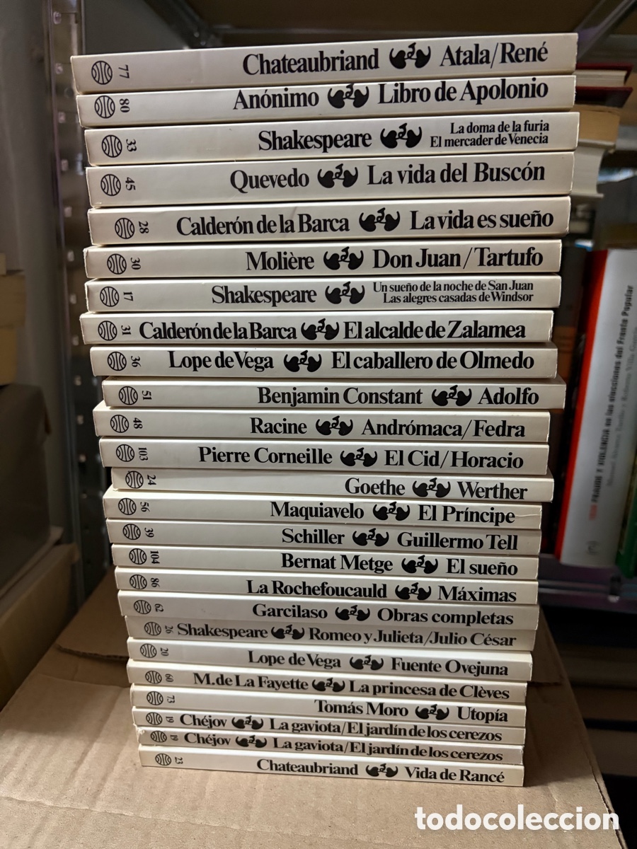 Libros de segunda mano: Lote de 25 libros cl&aacute;sicos Planeta Chateaubriand Chejov Shakespeare maquiavelo goethe racine