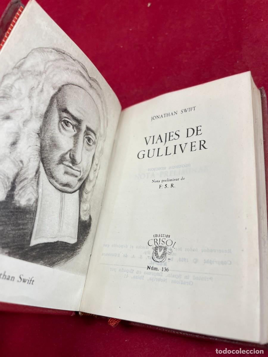 Libros de segunda mano: Viajes de Gulliver &ndash; Jonathan Swift &ndash; Aguilar Crisol 136 &ndash; Piel &ndash; 1955