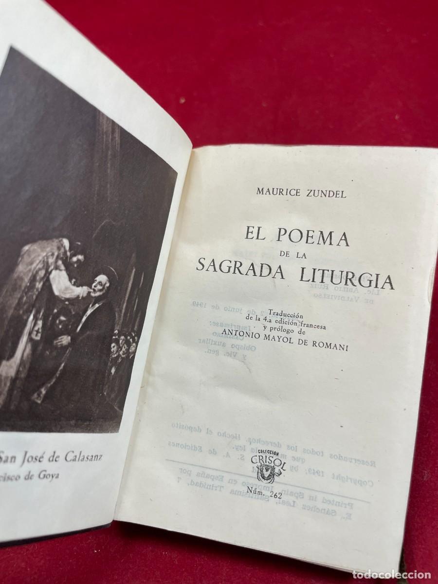 Libros de segunda mano: EL POEMA DE LA SAGRADA LITURGIA &ndash; MAURICE ZUNDEL &ndash; AGUILAR &ndash; CRISOL N&ordm; 262 &ndash; 1949