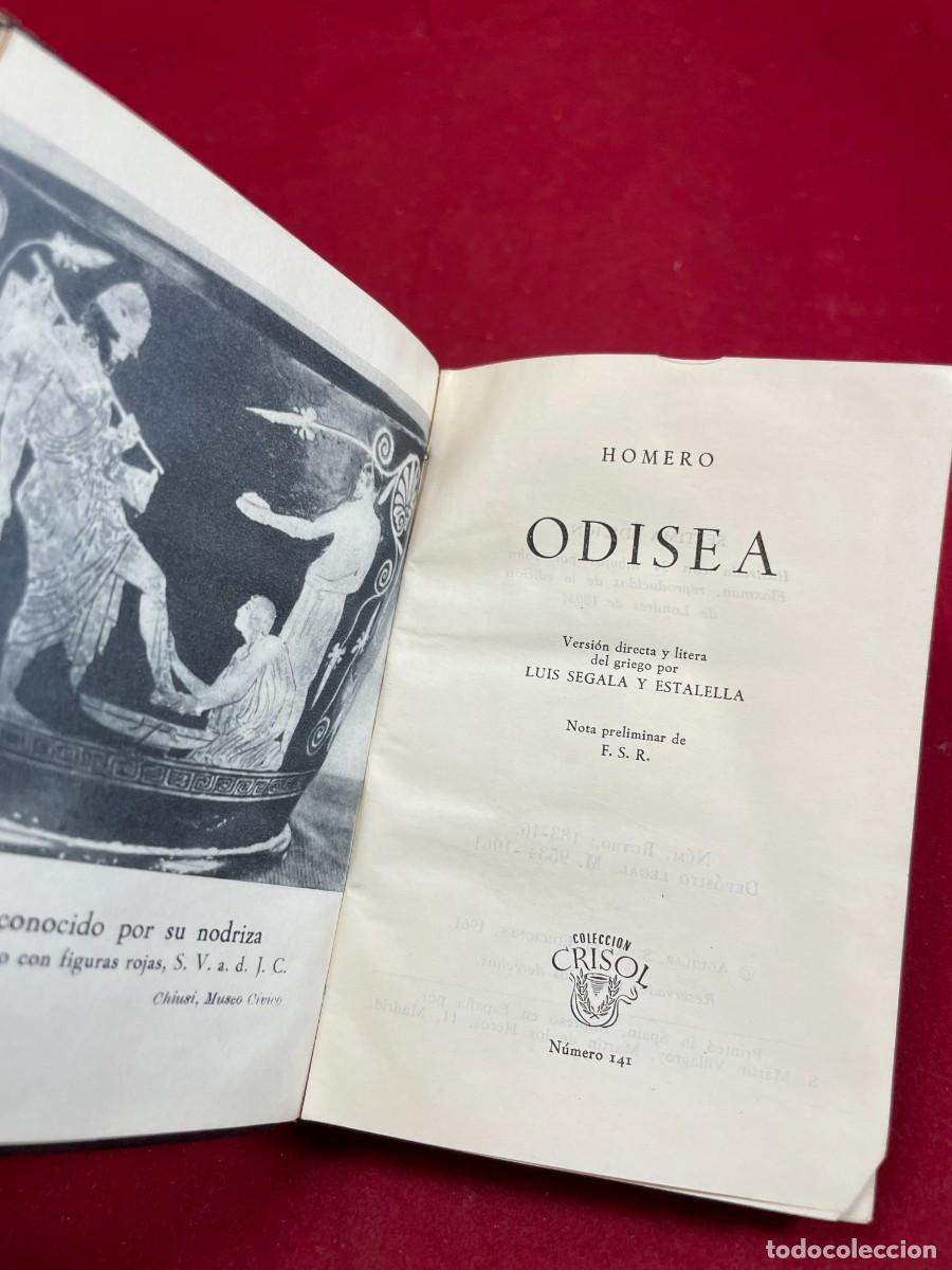 Libros de segunda mano: ODISEA &ndash; HOMERO &ndash; AGUILAR &ndash; COLECCI&Oacute;N CRISOL N&ordm; 141 &ndash; 1961 &ndash; PIEL &ndash; ILUSTRADA