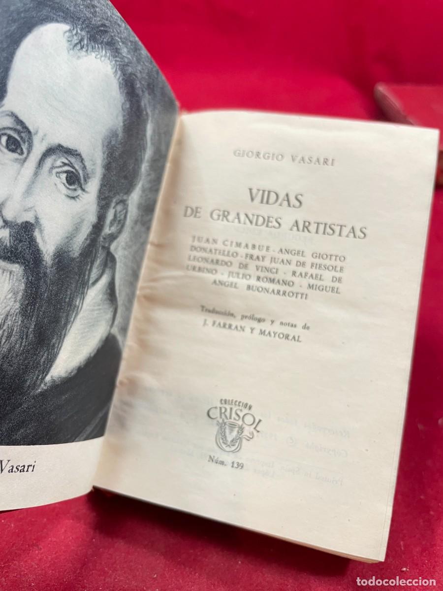 Libros de segunda mano: VIDAS DE GRANDES ARTISTAS &ndash; GIORGIO VASARI &ndash; AGUILAR CRISOL N&ordm; 139 &ndash; 2&ordf; ED. 1957