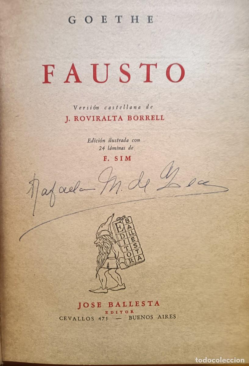 Libros de segunda mano: Fausto, de Goethe. Editado en Argentina en 1947. - Foto 3