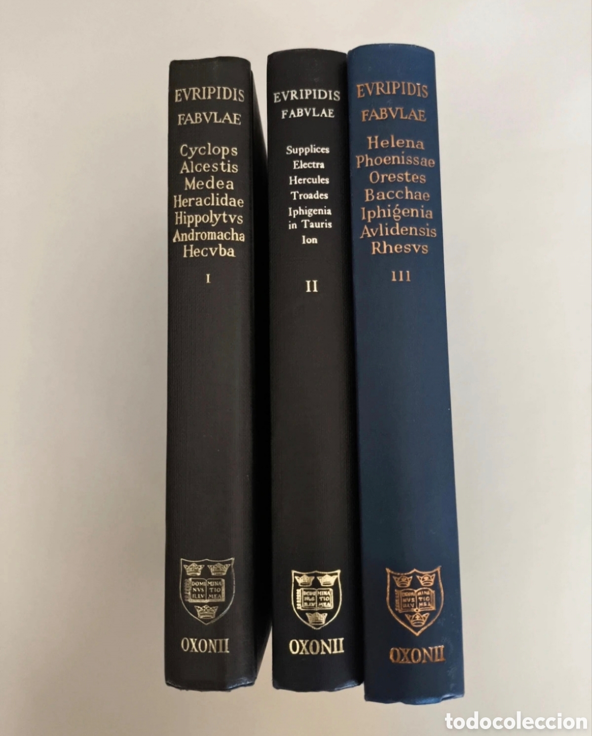 Libros de segunda mano: Lote 3 Tomos Evripidis Fabvlae. Lote completo de las tragedias de Eur&iacute;pides (Tomos I, II y III)