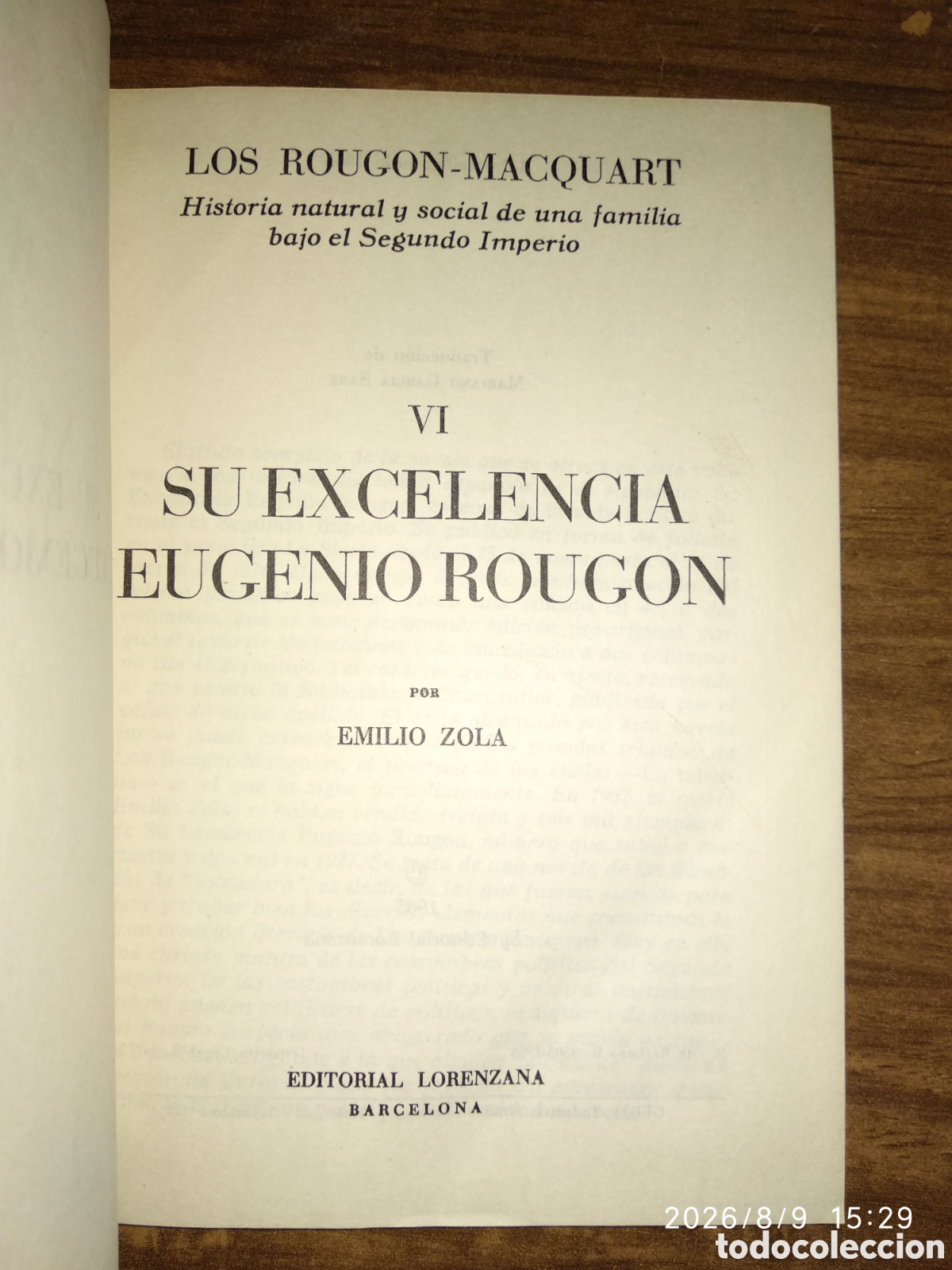 Libros de segunda mano: Si excelencia Eugenio Rougon (Zola)