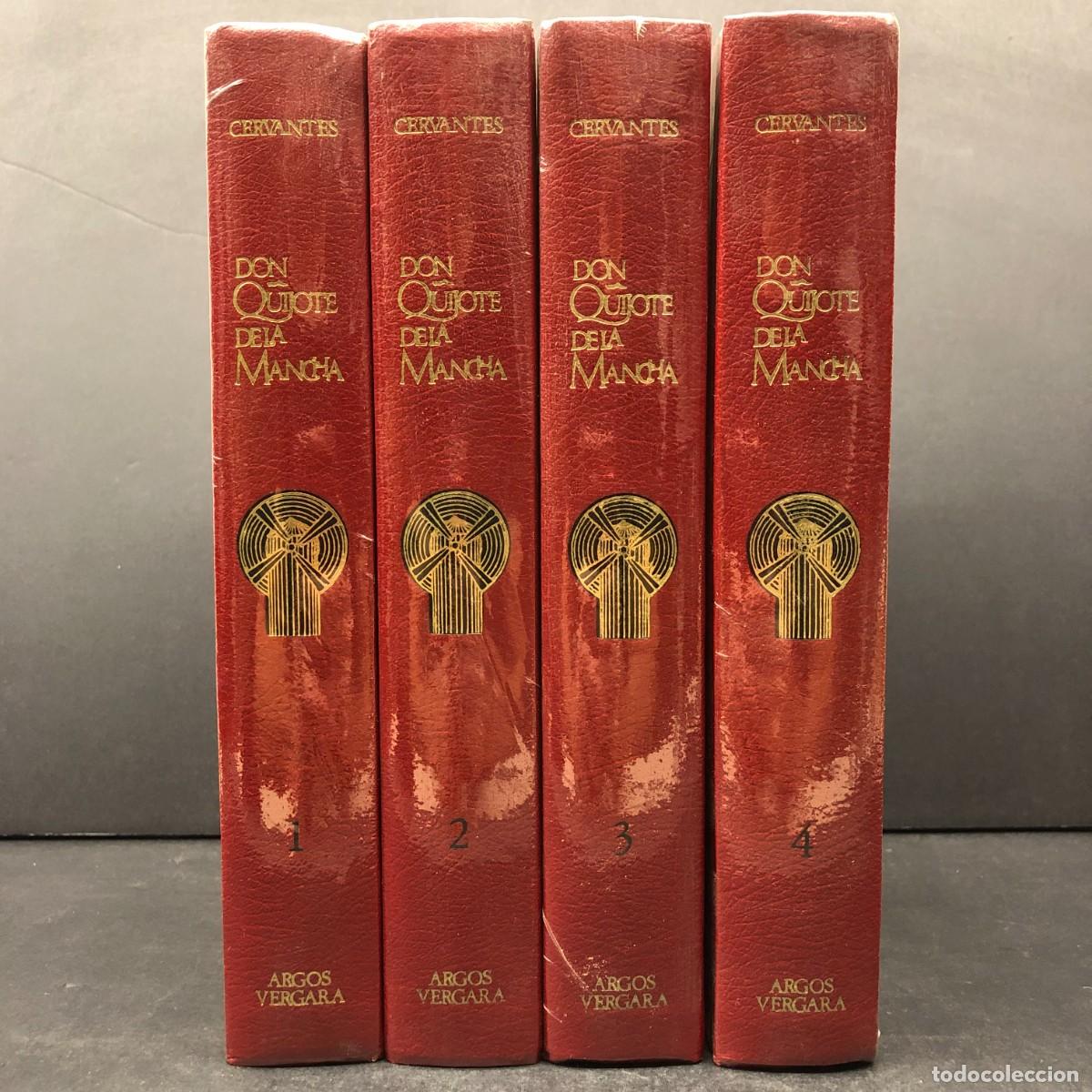 Libros de segunda mano: DON QUIJOTE DE LA MANCHA - MIGUEL DE CERVANTES - ARGOS VERGARA - 4 TOMOS / 1831